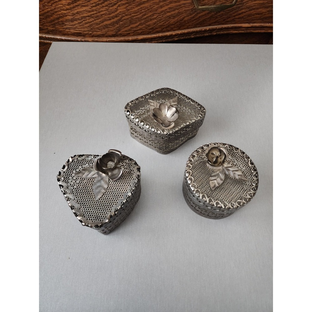 3 Small Trinket Boxes with Lids